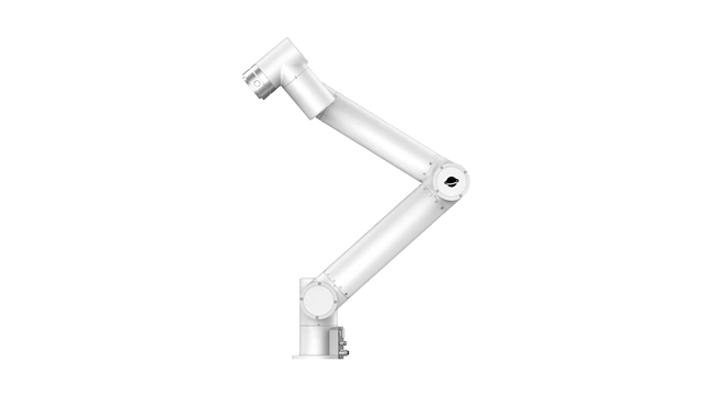 Roooll r-Core collaborative robot (integrated controller), 4kg payload, ±0.05mm repeatability, 922mm reach; space-efficient lines.