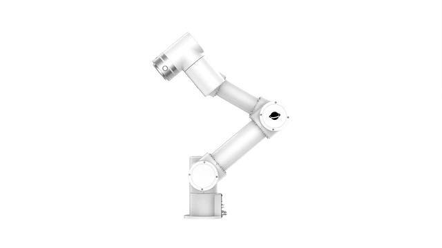 Roooll r-Lite collaborative robot (integrated controller), 3kg payload, ±0.05mm repeatability, 622mm reach; compact production cells.