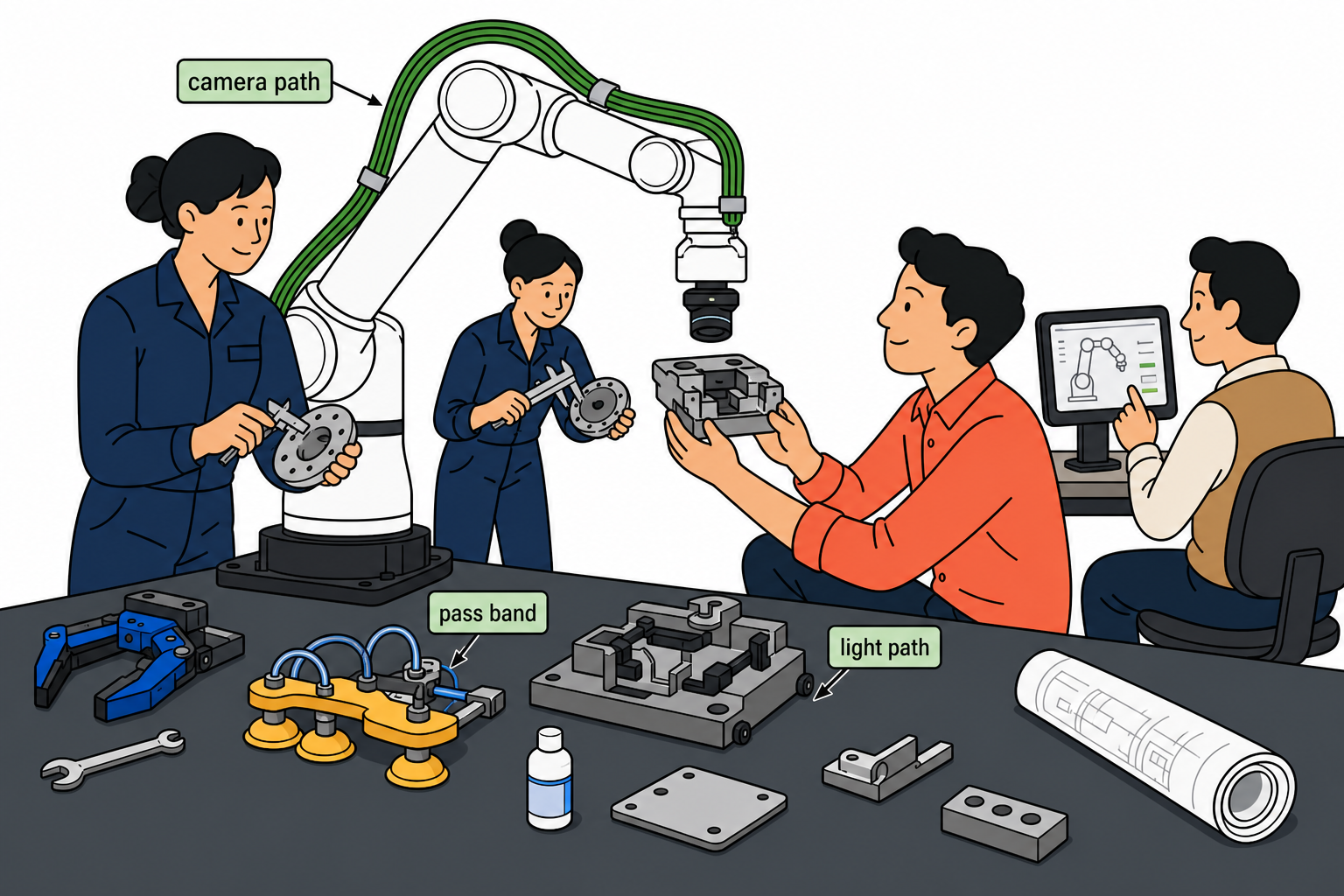 Roooll r-Core 协作机器人(标准型)- 精密主力,5kg 额定负载(最大 7kg)、922mm 工作半径、±0.02mm 重复定位精度,工业级品质,面向工业现场,适配医疗与电子装配。