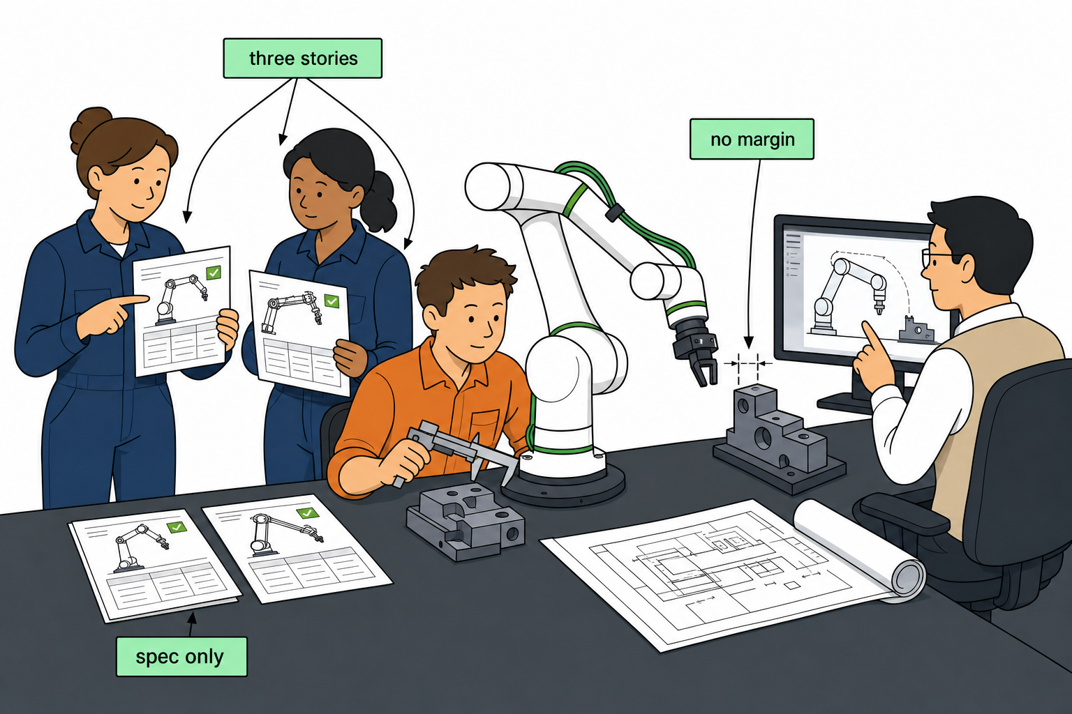 Roooll common cobot selection mistakes guide: spot spec-only gaps, EOAT margin, and misaligned team specs before you quote